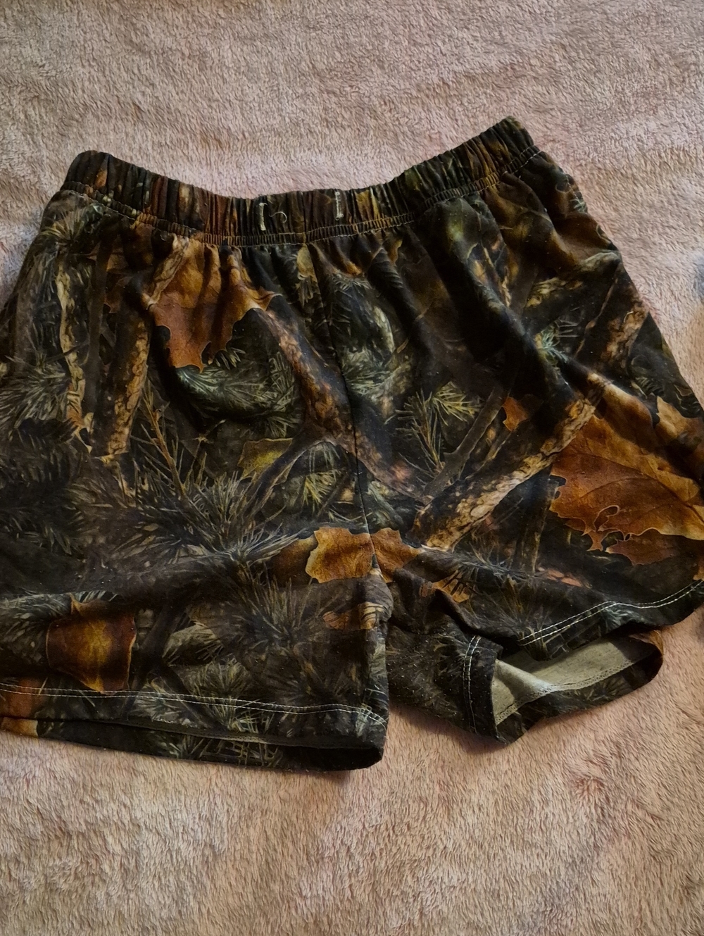 SHEIN Women's Camouflage Athletic Shorts - Brown/Green
